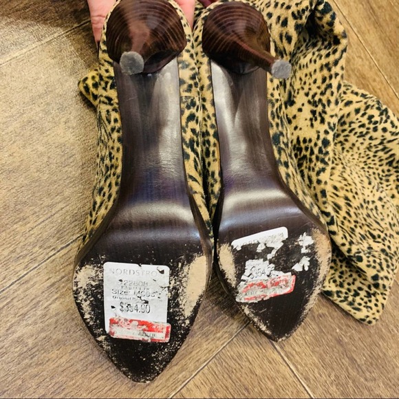 Stuart Weitzman Leopard Print Calf Hair Knee High Boots 9.5M - Picture 9 of 10